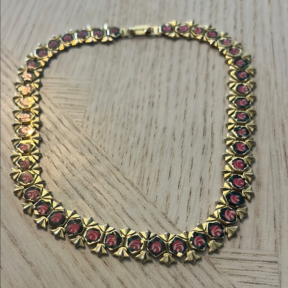 Vintage 1960’s Fashion Gold Necklace and Bracelet Set